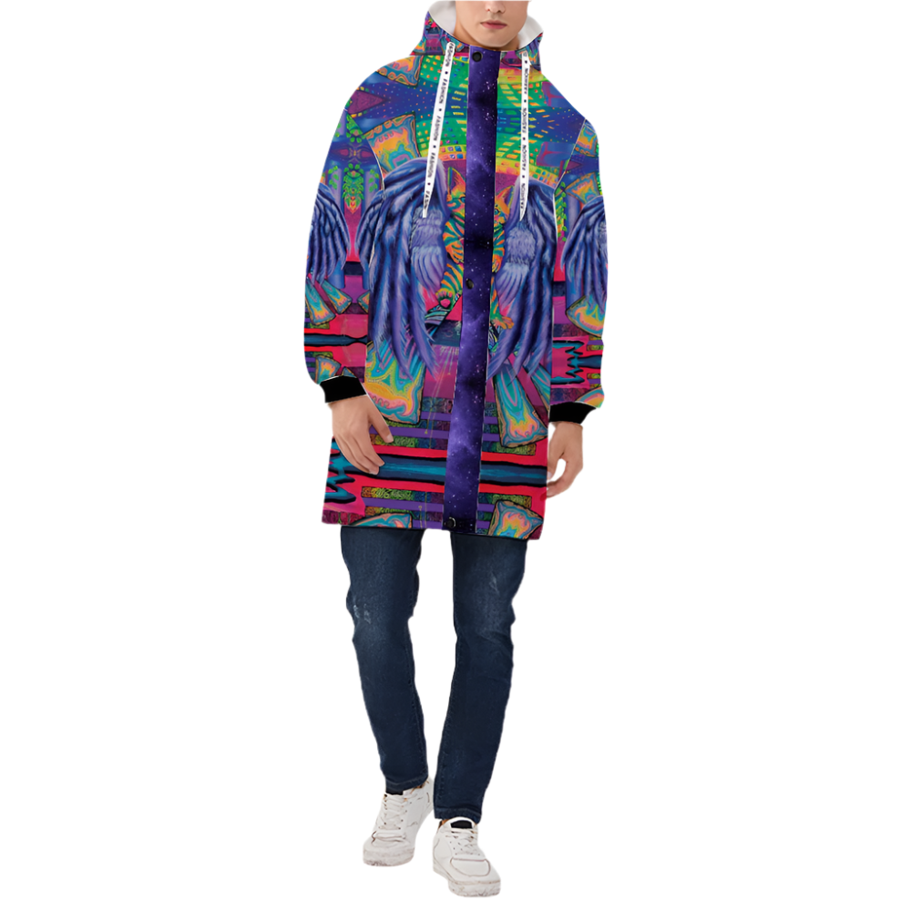 Winged Cat Zipper Hoodie Jacket
