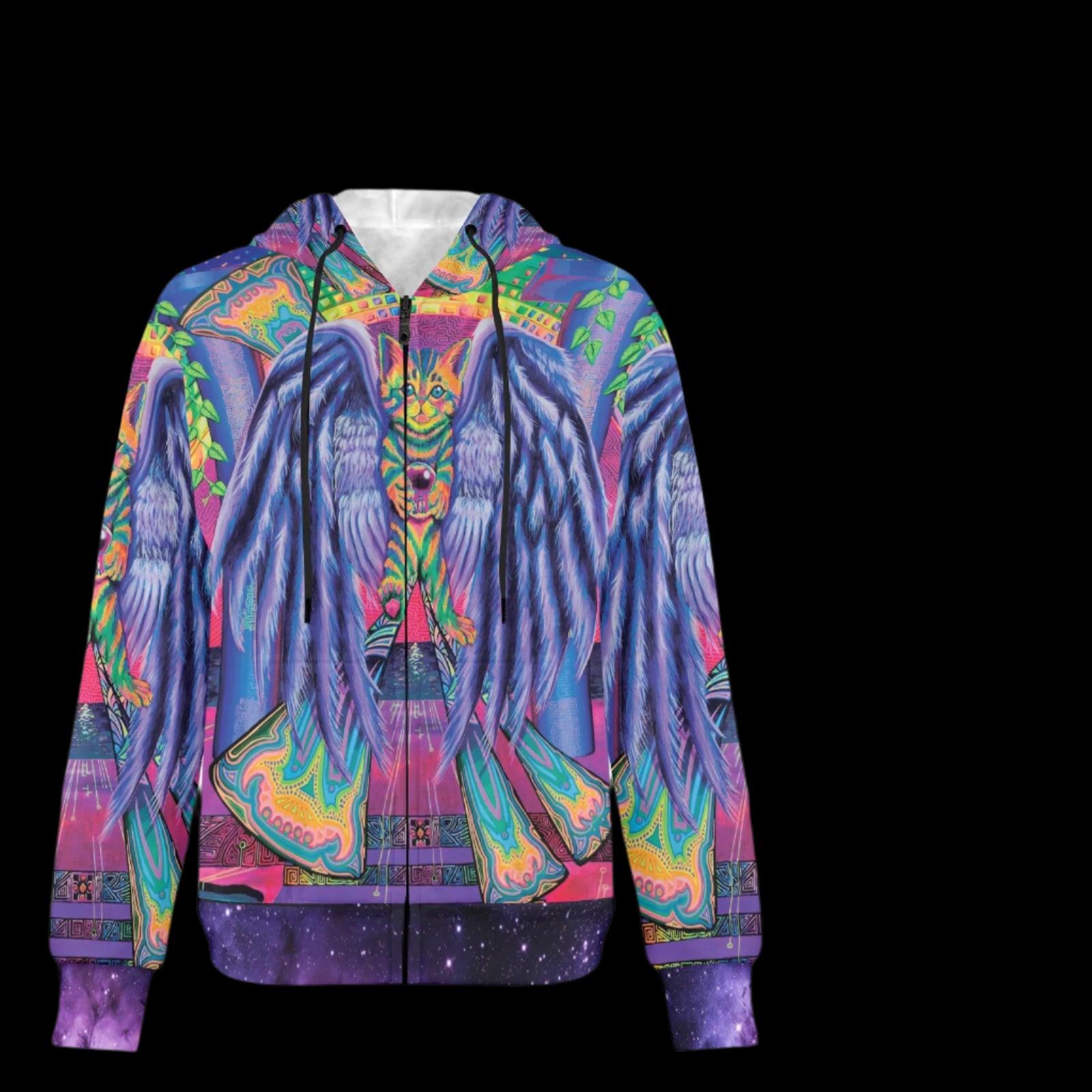 Cat Wings Fleece Full-Zip Hoodie
