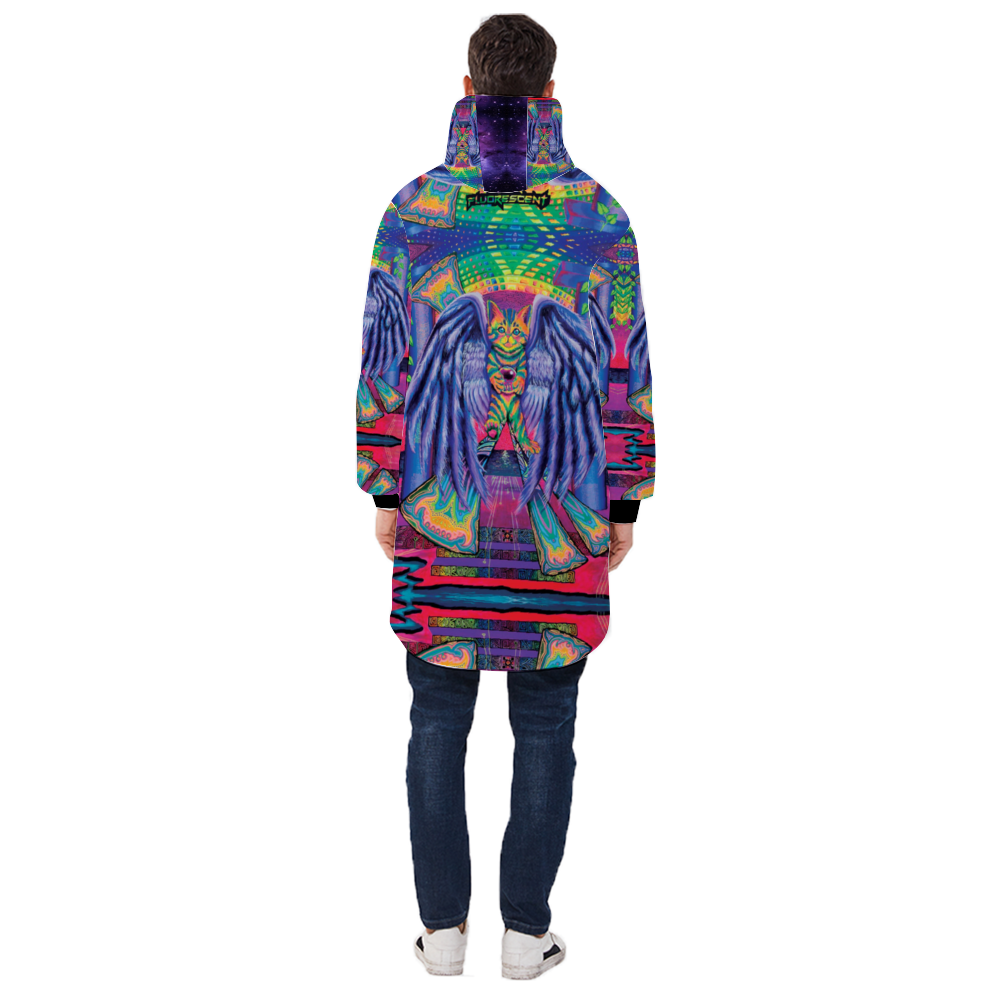 Winged Cat Zipper Hoodie Jacket