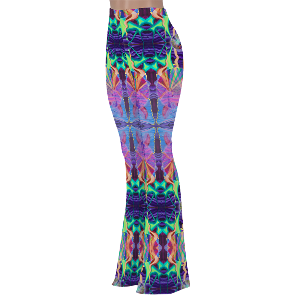 Colorful patterned pants on a white background