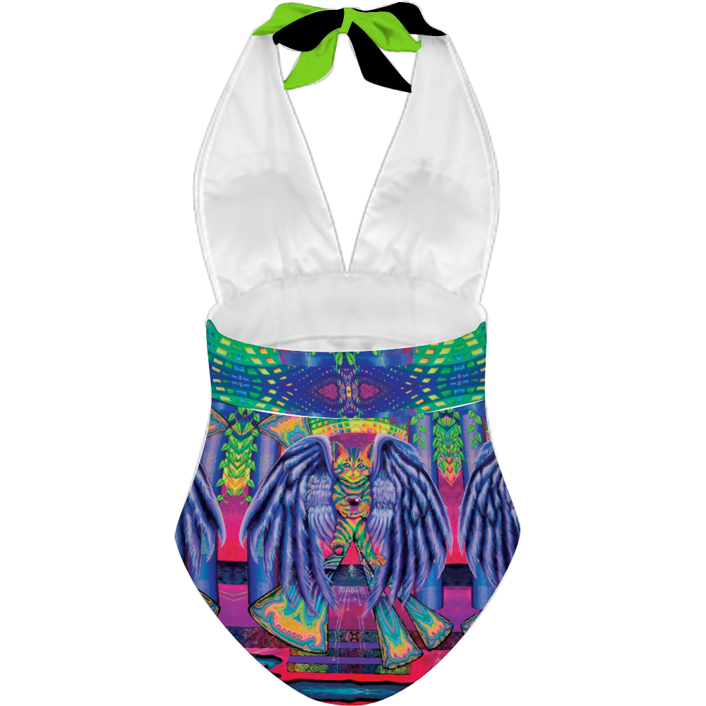 cat with wings swimsuit back