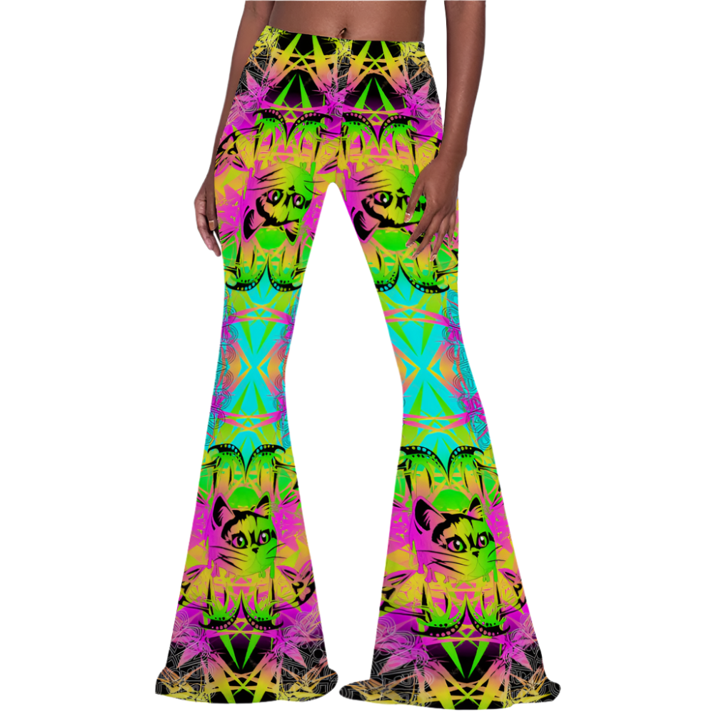 drippy kitty festival bell bottoms