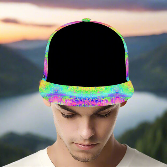 Trippy Rainbow Adjustable Strapback Hat