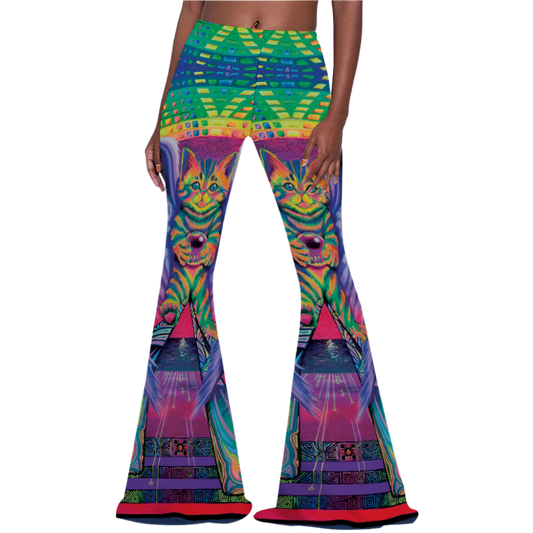 winged cat yoga pants